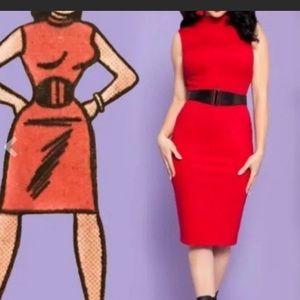 Pinup couture Betty and Veronica red dress size large.